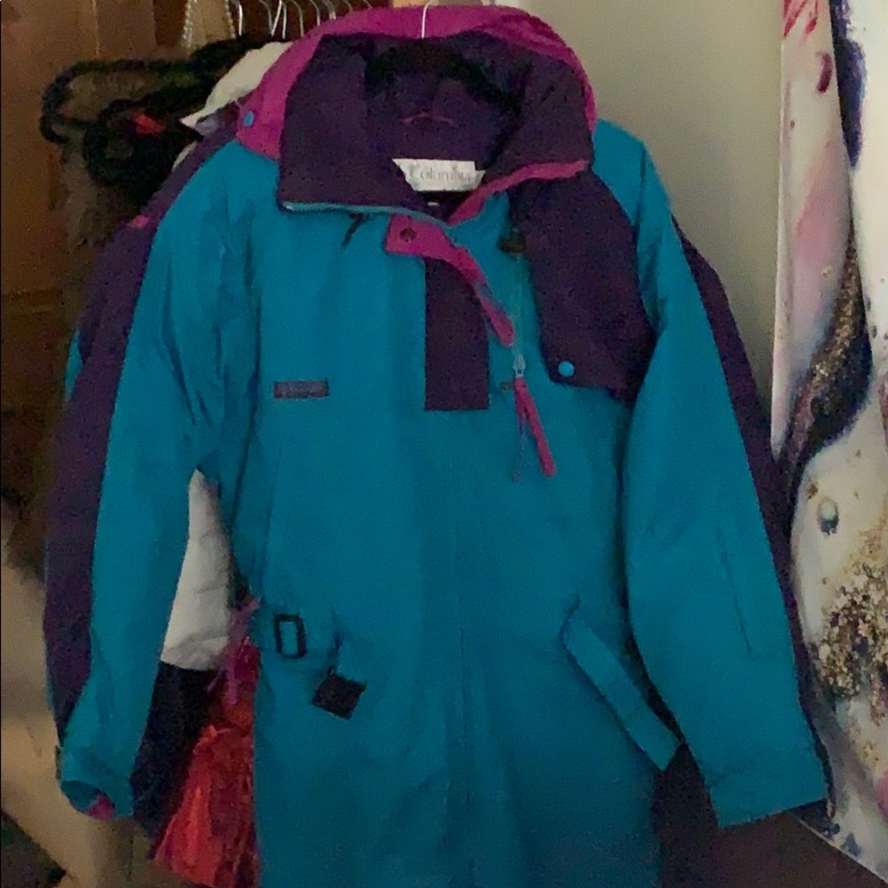 Retro Columbia Winter onesie. Snowboarding skiing